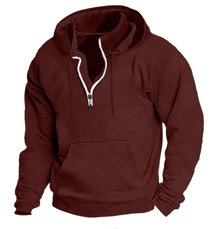 European And American Autumn And Winter New Hooded Sweater Thick Casual Jacket Men