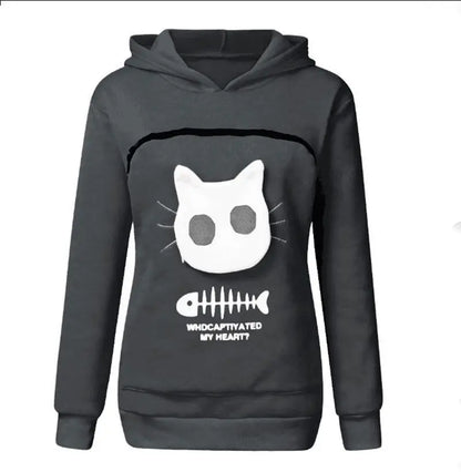 S-3XL  Cat Lovers Hooded Sweatshirt Kangaroo Dog Pet Paw Dropshipping Pullovers Cuddle Pouch  Fish  Pocket Hoodie