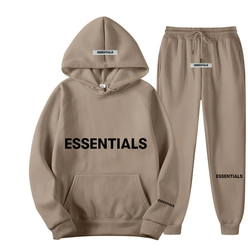 ESSENTIALS HOODIE SET Men's and Women's Sweatshirt Reflective Letter Printing Brushed Super Dalian Hoodie Fashion Hip Hop Street